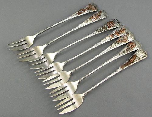 gorham mixed metals cocktail forks